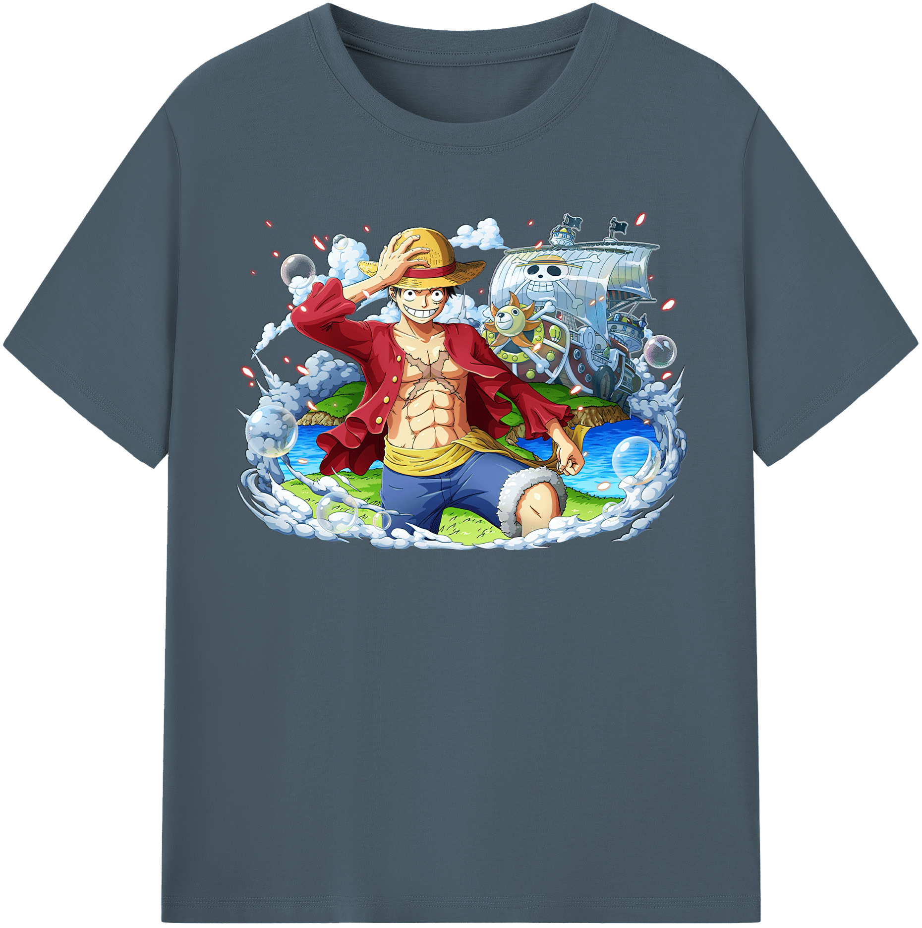 ワンピース モンキー・D・ルフィ ONE PIECE Monkey D. Luffy 綿100％半袖Tシャツ（フロントプリント）